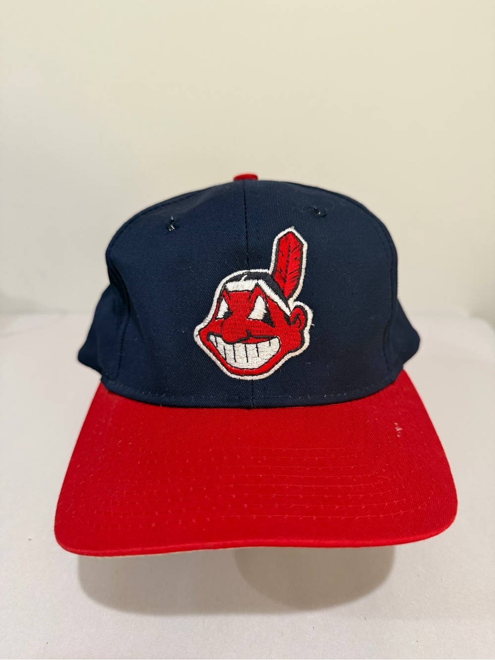 Vintage Cleveland Indians Chief Wahoo Snapback Hat Navy Red MLB Baseball Cap OS